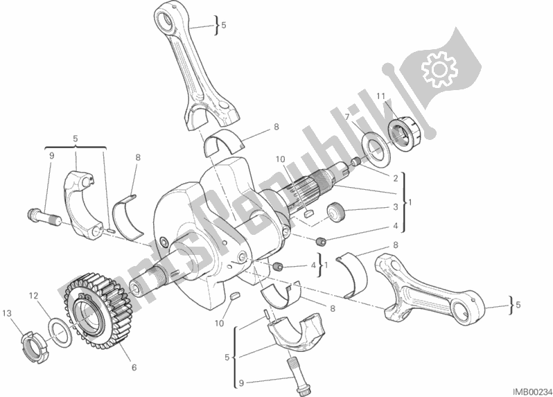 All parts for the Connecting Rods of the Ducati Supersport Thailand 950 2017